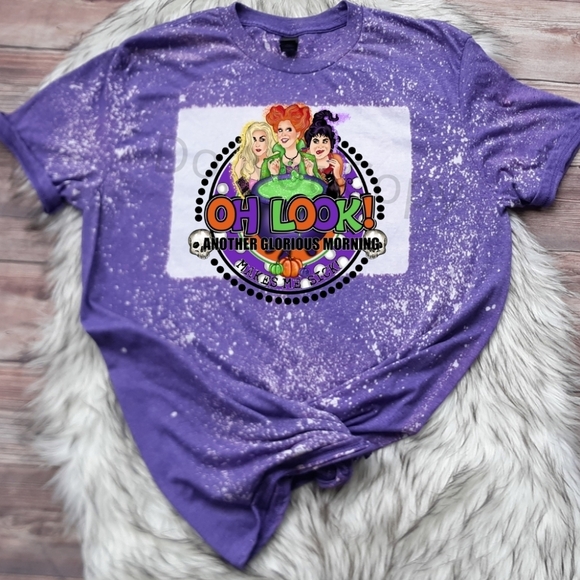 Tops - Oh Look another Glorious Morning Halloween Bleached Graphic Tee